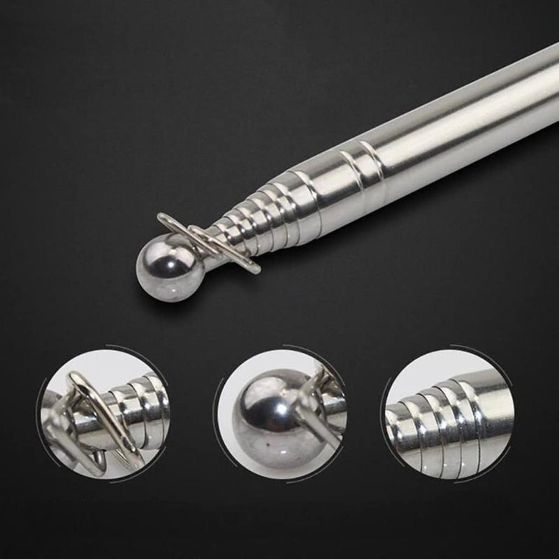 woobles Flagpole, 2pcs Stainless Steel Telescopic Flagpole with Hoops 7 Clips, Up to 2M, Portable Hand Flag Pole for Travel Camping Trips Competition Travel Ladder - Image 5